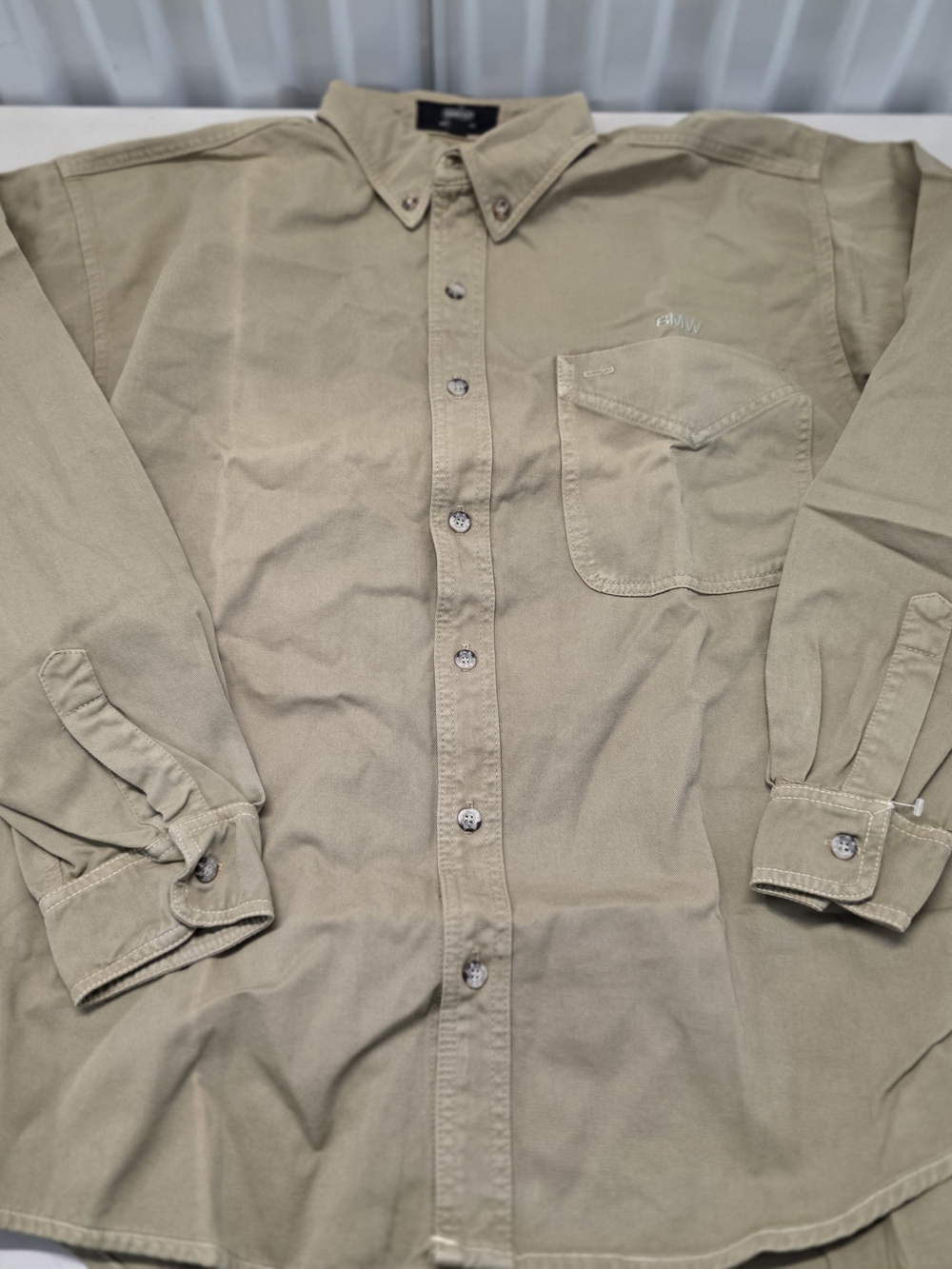 Men's Button-Down Long Sleeve Shirt - Khaki